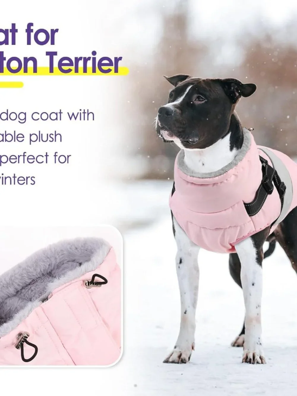 Dog Coat, XXXL Dog Jacket Winter with Harness Built in,